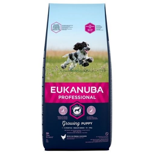 E05038 Euk Puppy & Junior Medium Breed PFB 18 kg paveikslėlis